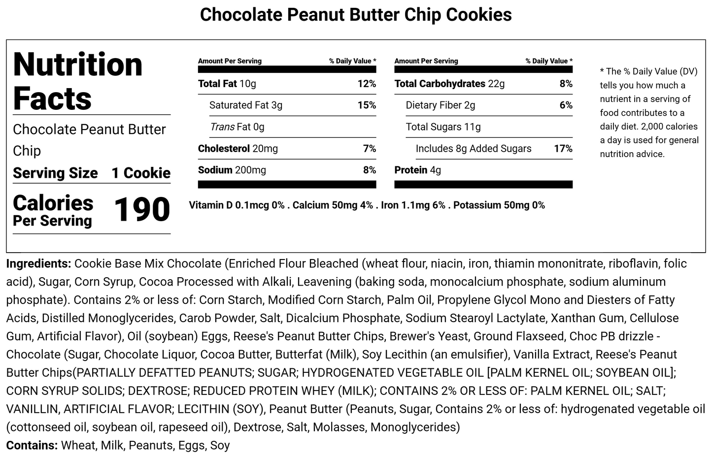 Chocolate Peanut Butter Chip - Lactation Cookies
