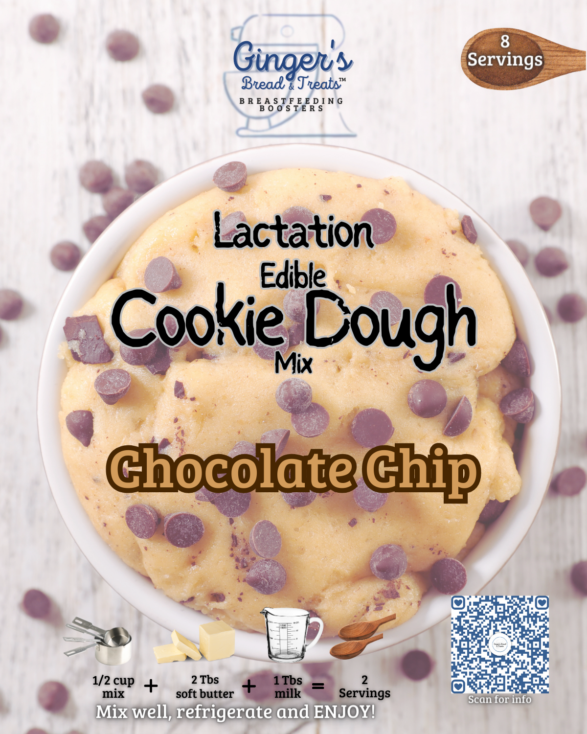 Lactation Edible Cookie Dough Mix - Chocolate Chip