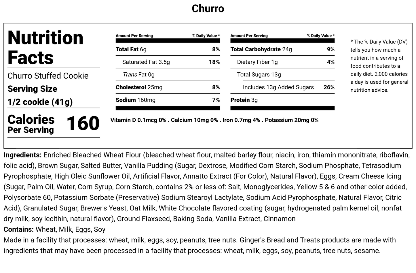 Churro - Stuffed Lactation Cookies