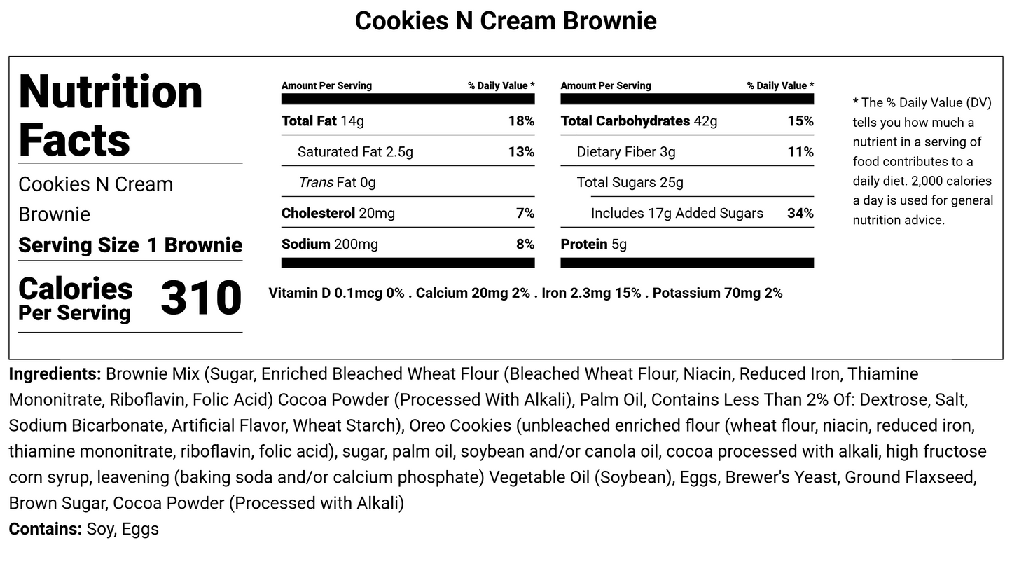 Cookies N' Cream Brownies - Lactation Brownies