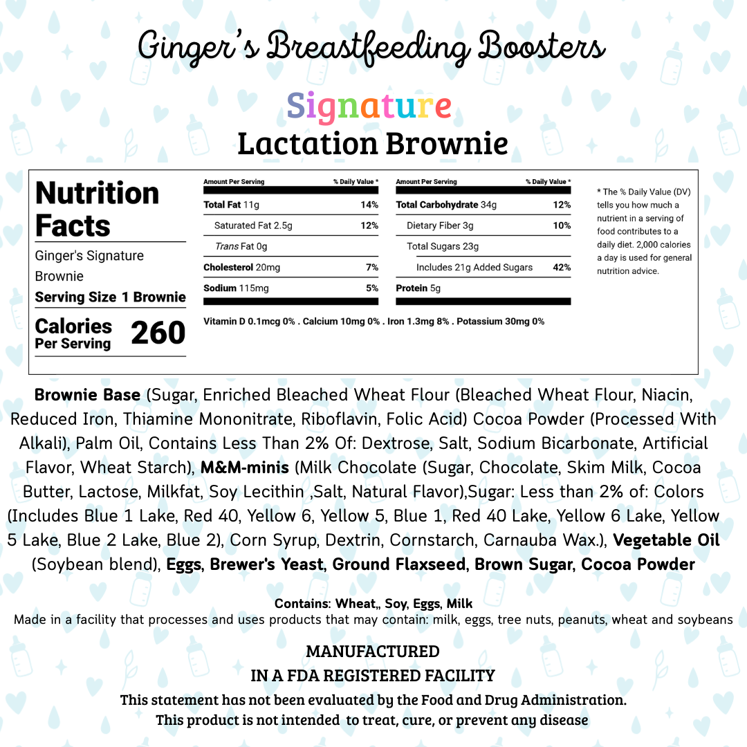 Ginger's Signature Brownie - Lactation Brownies 6pk