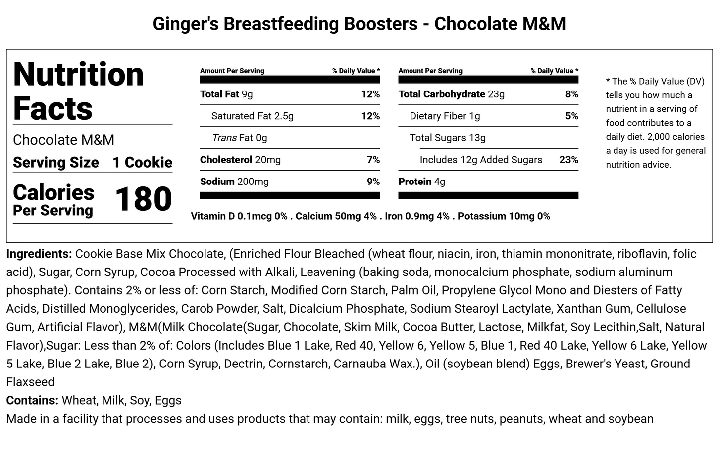 Chocolate M&M - Lactation Cookies