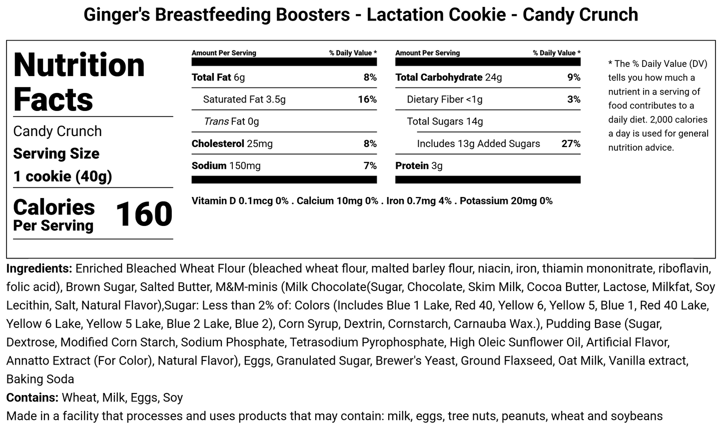 Candy Crunch - Lactation Cookies