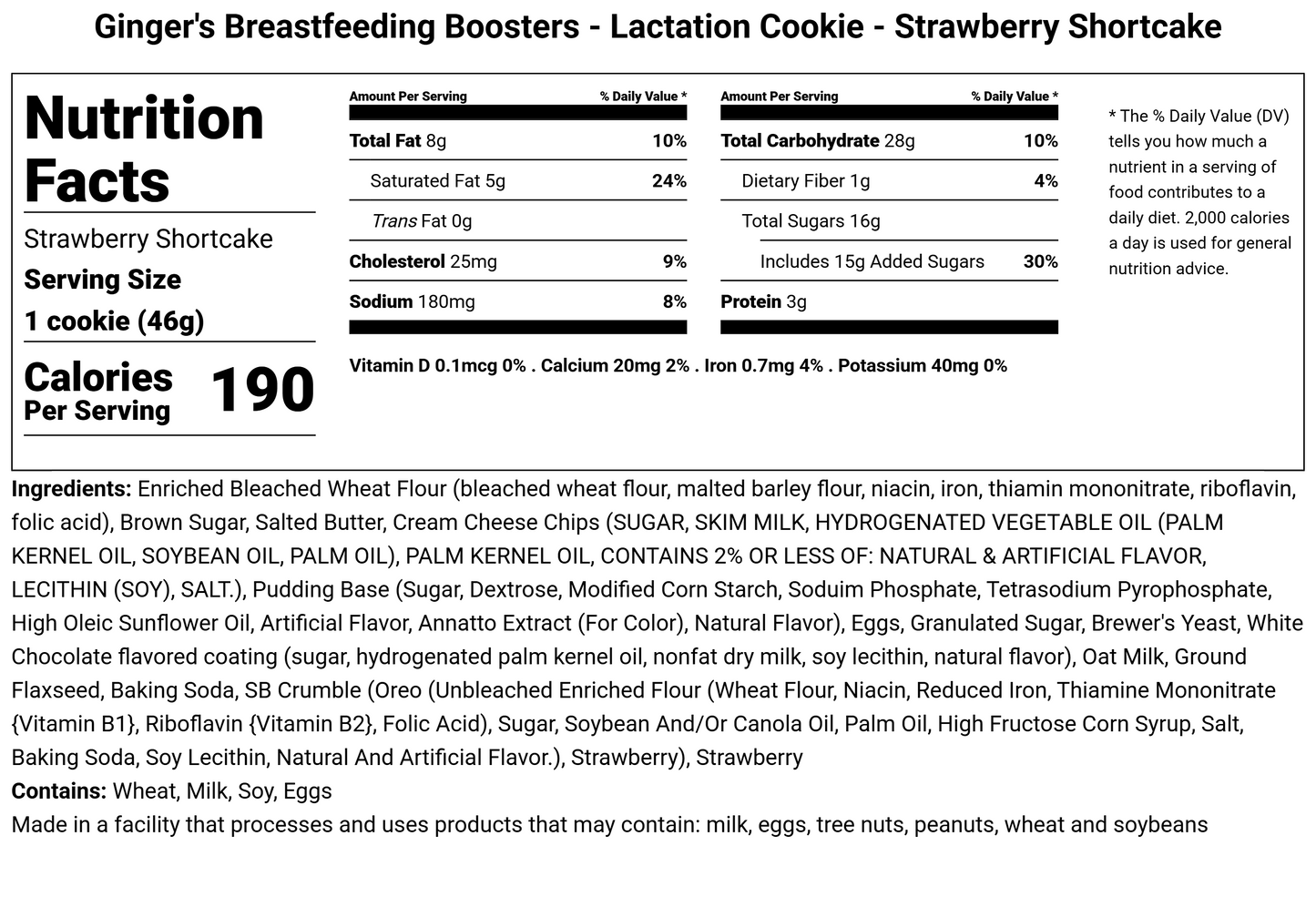 Strawberry Shortcake - Lactation Cookies