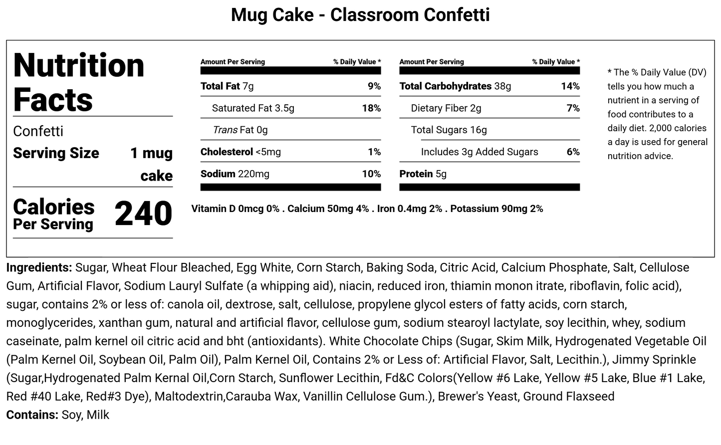 Mug Cake Mixes - Lactation Treats