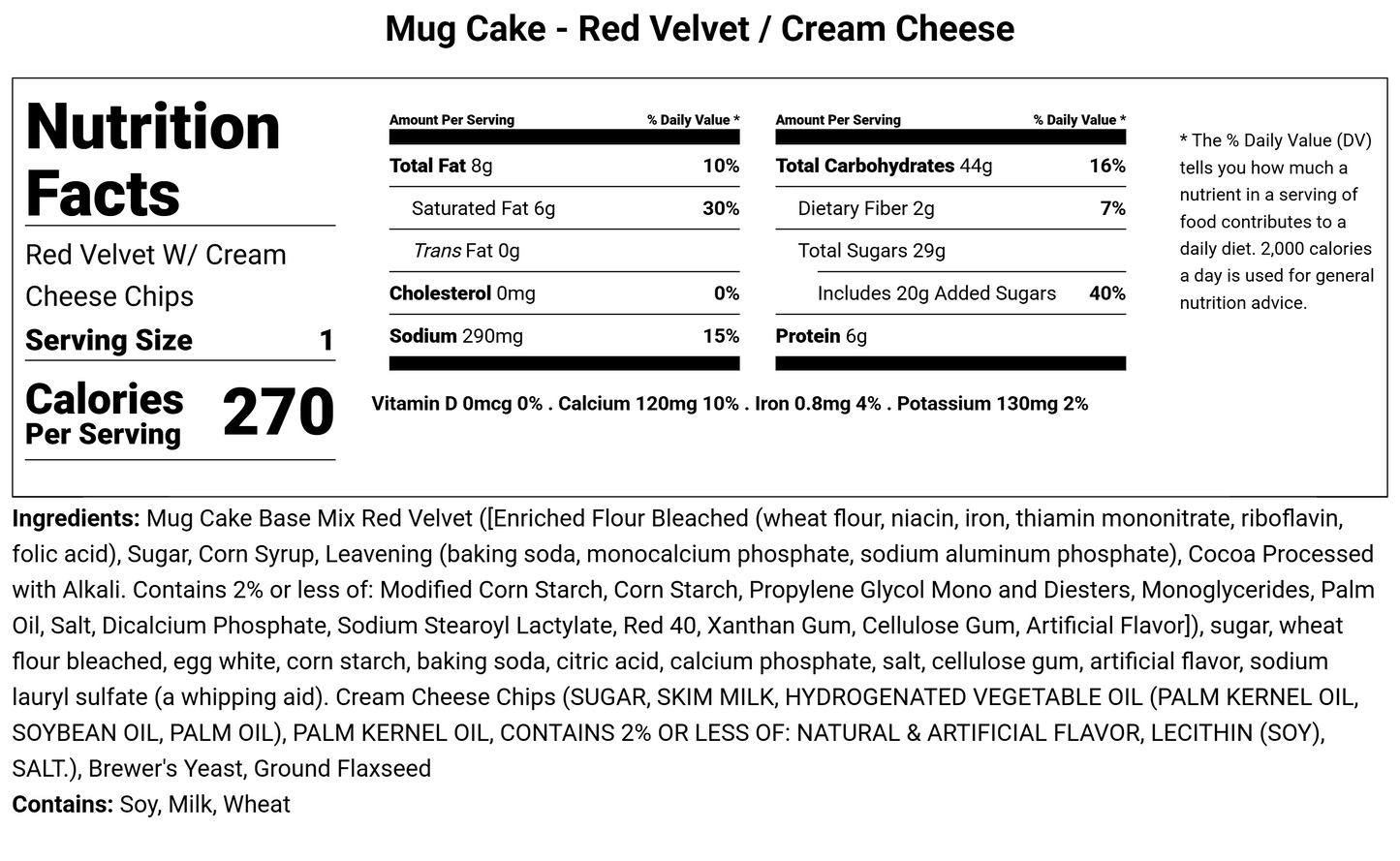 Mug Cake Mixes - Lactation Treats