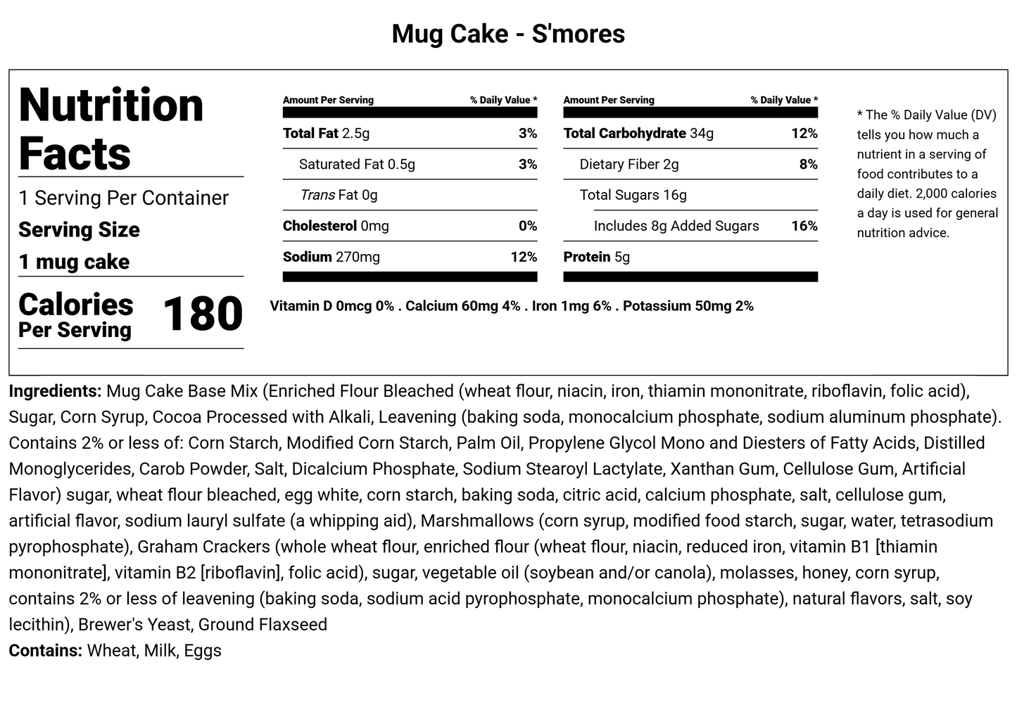 Mug Cake Mixes - Lactation Treats