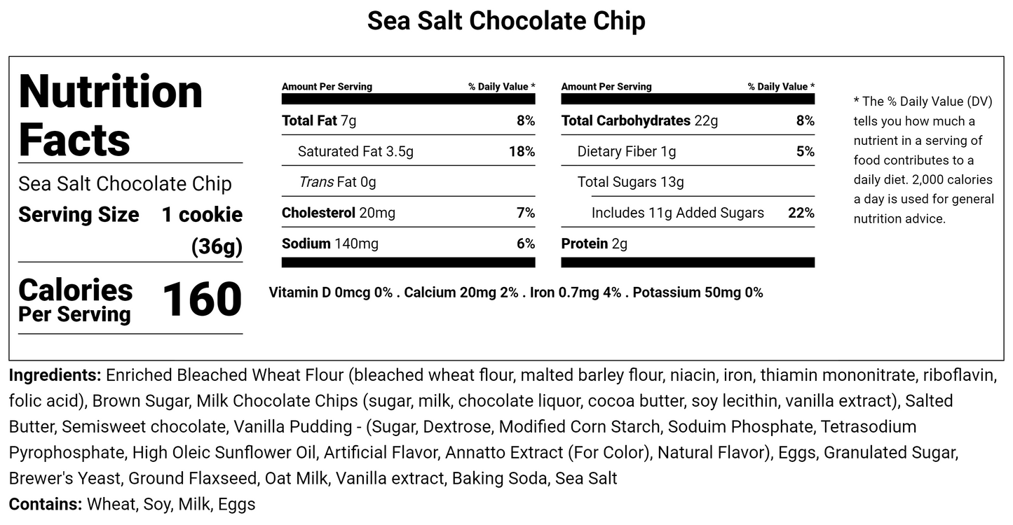 Sea Salt Chocolate Chip - Lactation Cookies