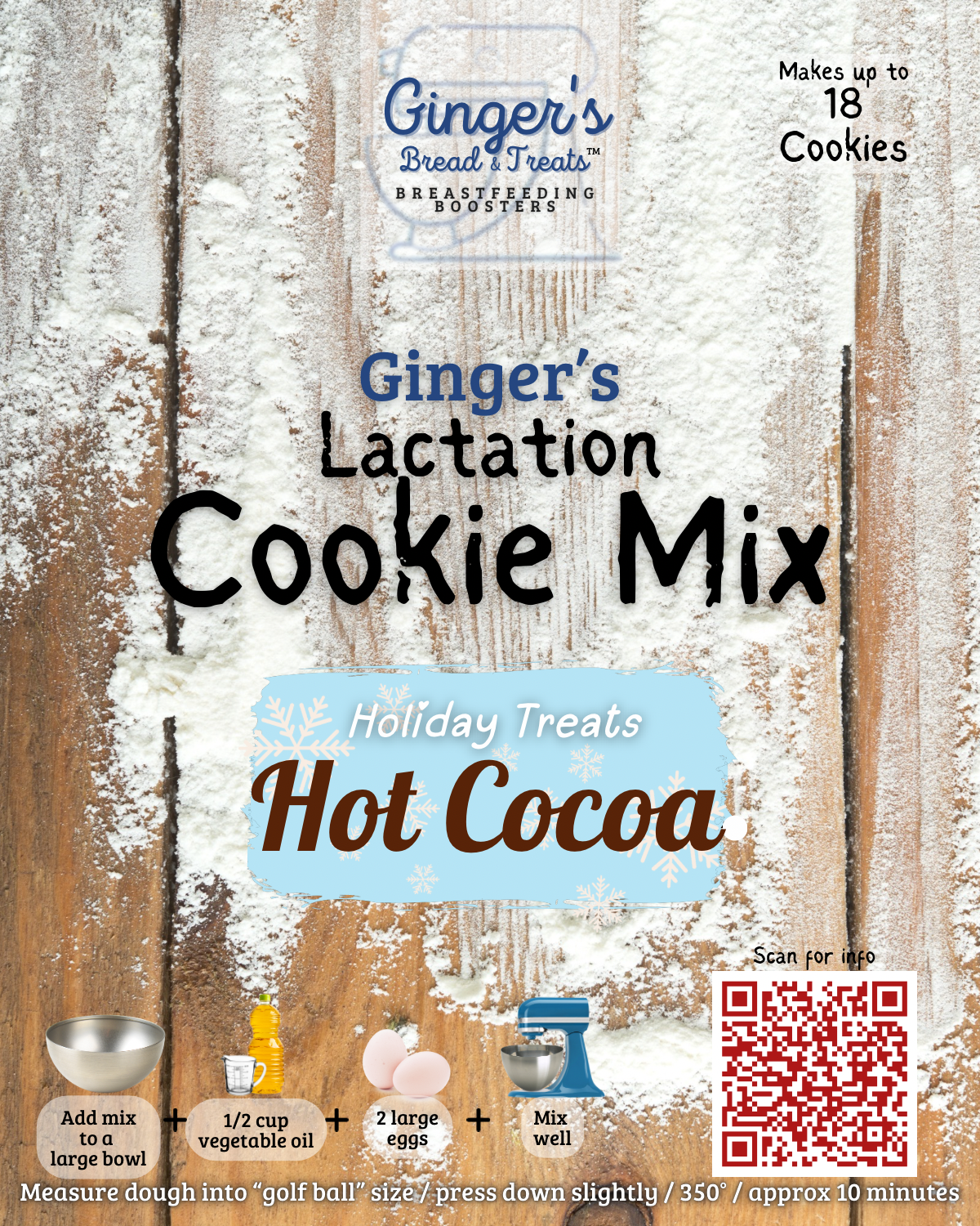 Dry Mix Hot Cocoa - Lactation Cookie Mix