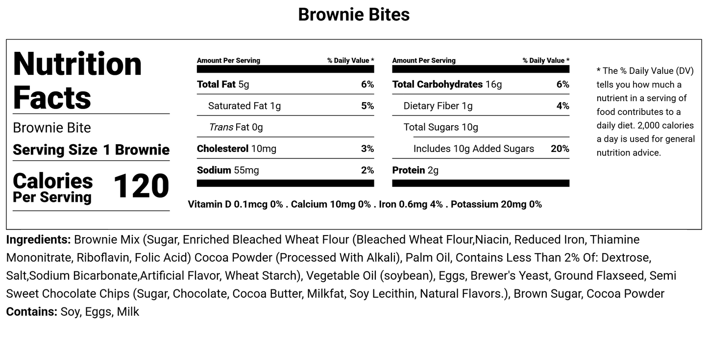 Brownie Bites - Lactation Brownies
