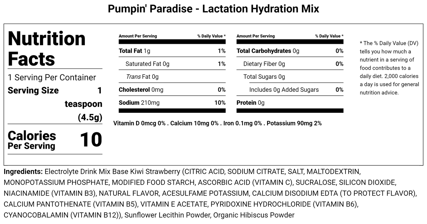 Pumpin' Paradise - Lactation Drink Mix