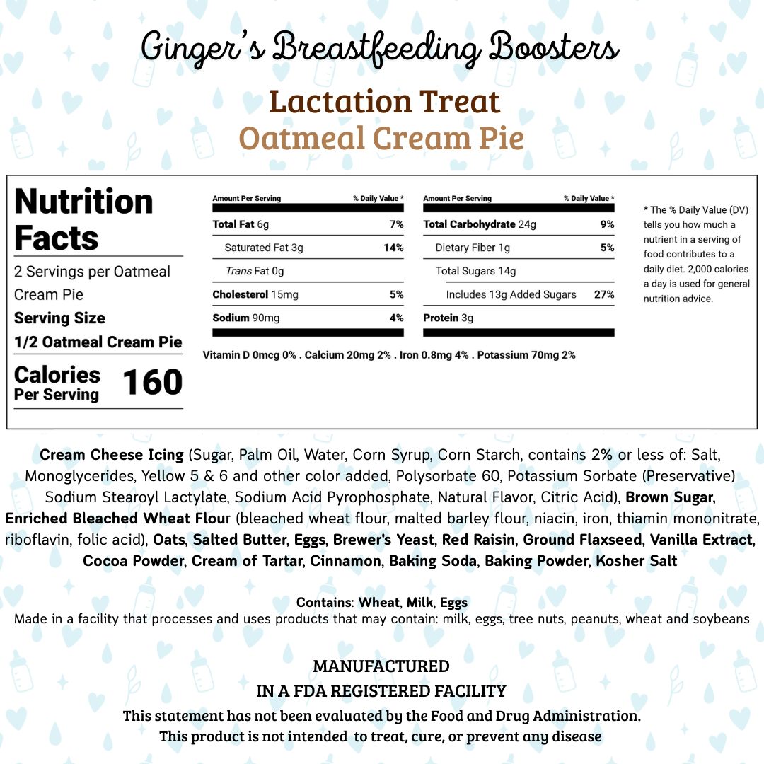 Oatmeal Cream Pies - Lactation Treat 6pk