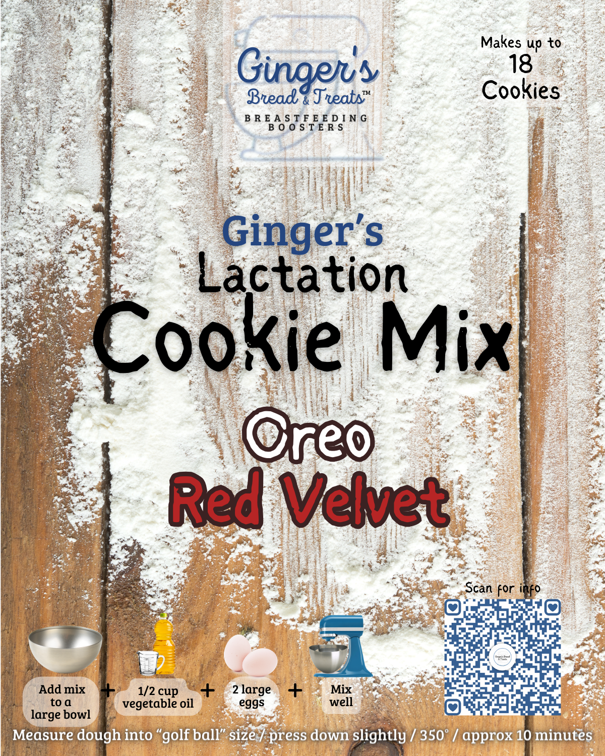 Dry Mix Oreo Red Velvet - Lactation Cookie Mix