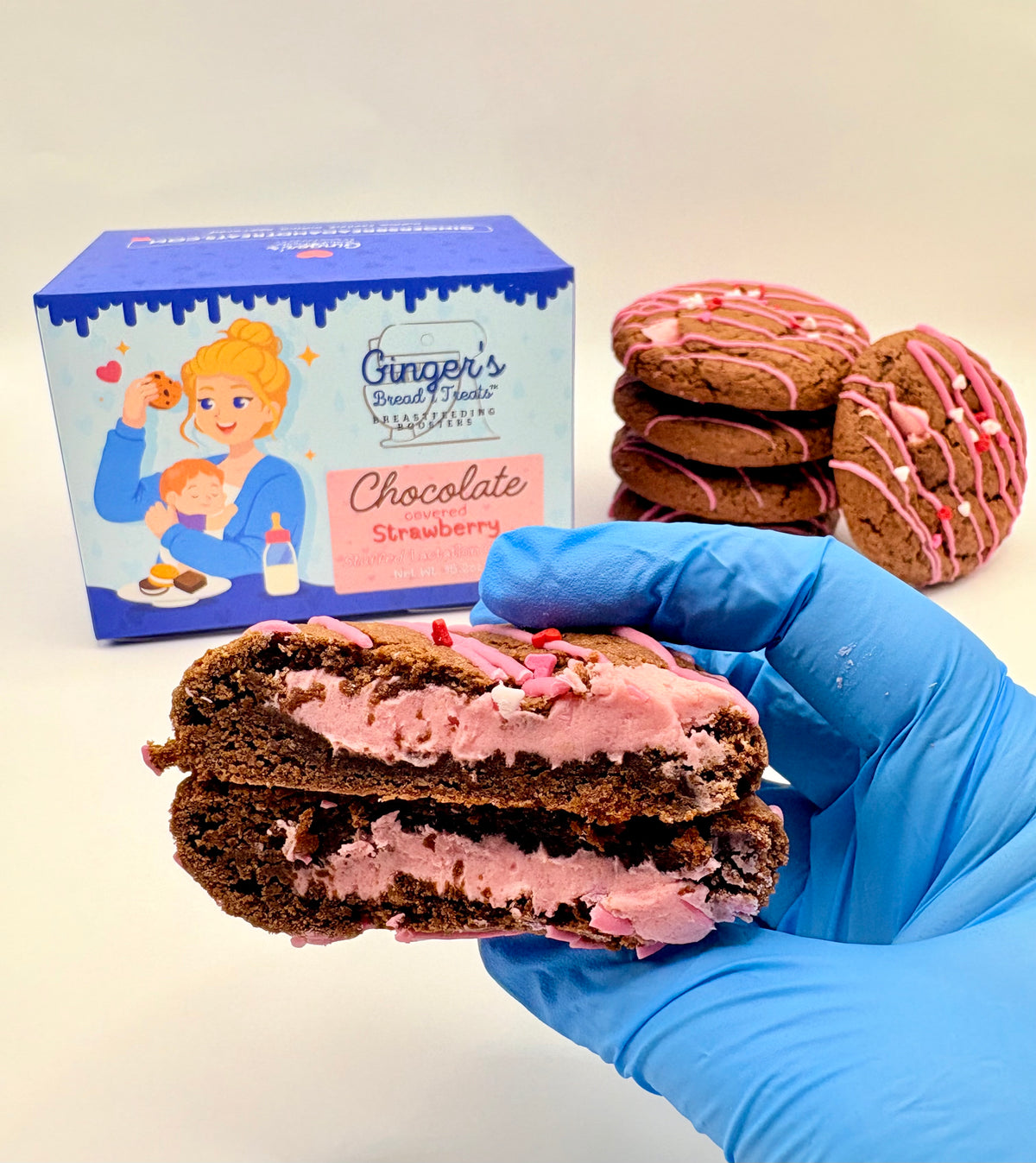 Chocolate covered Strawberry 🍓 Stuffed Lactation Cookies (Available through 10/5)