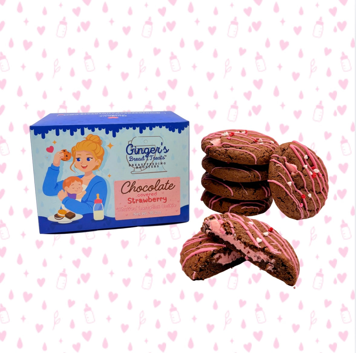 Chocolate covered Strawberry 🍓 Stuffed Lactation Cookies (Available through 10/5)