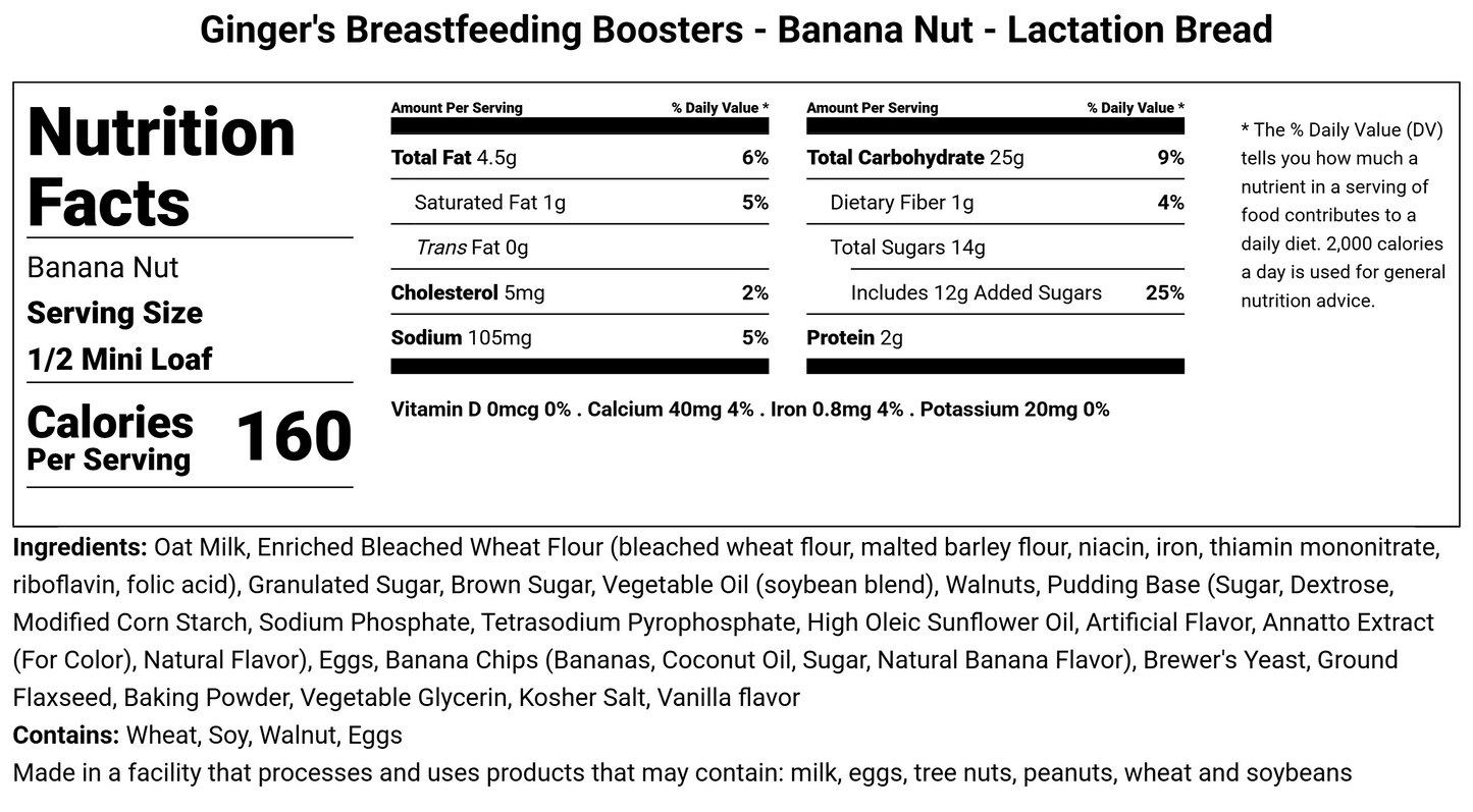 Banana Nut - Lactation Mini Loaf