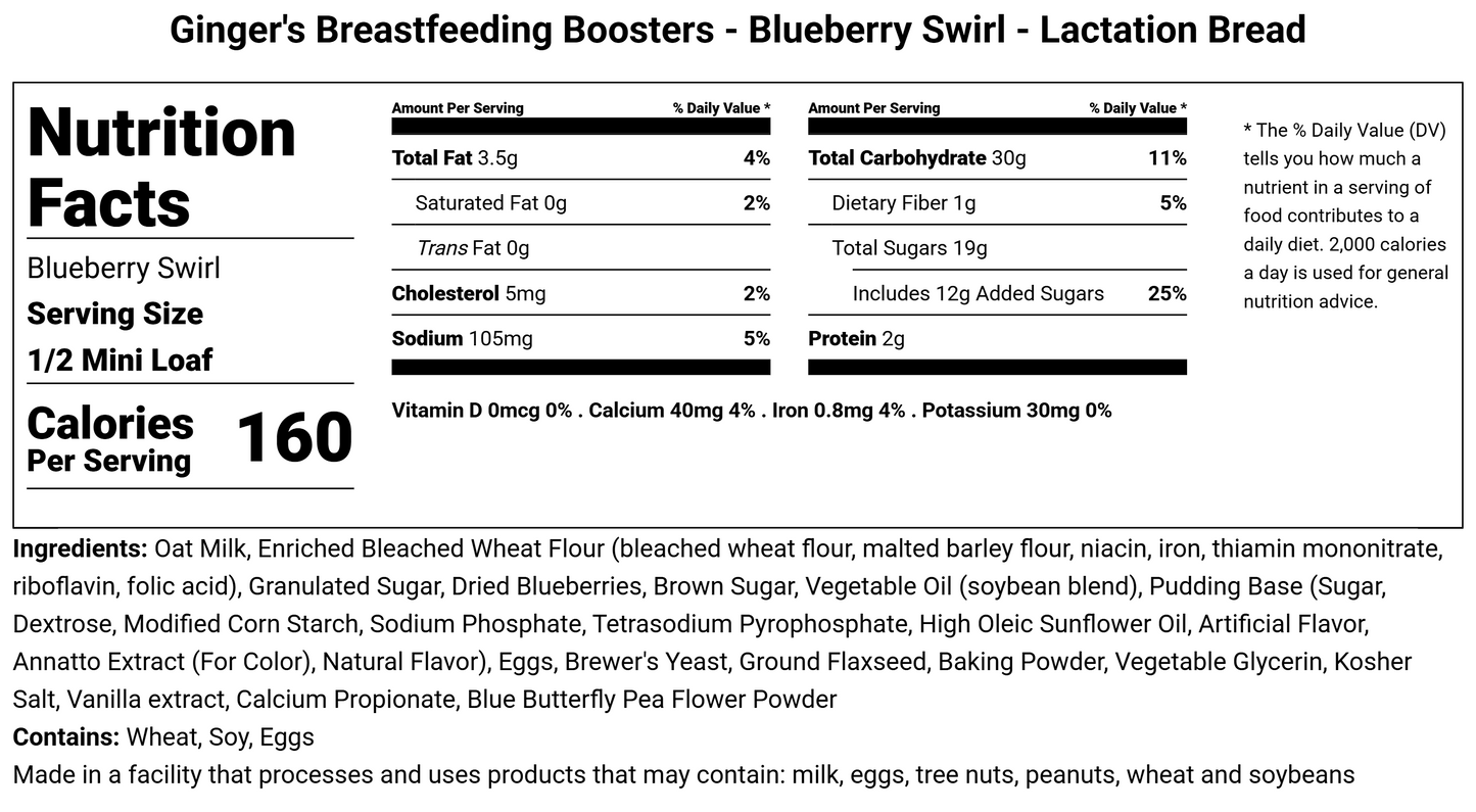Blueberry Swirl - Lactation Mini Loaf