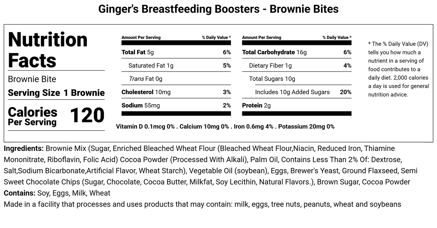 Brownie Bites - Lactation Brownies