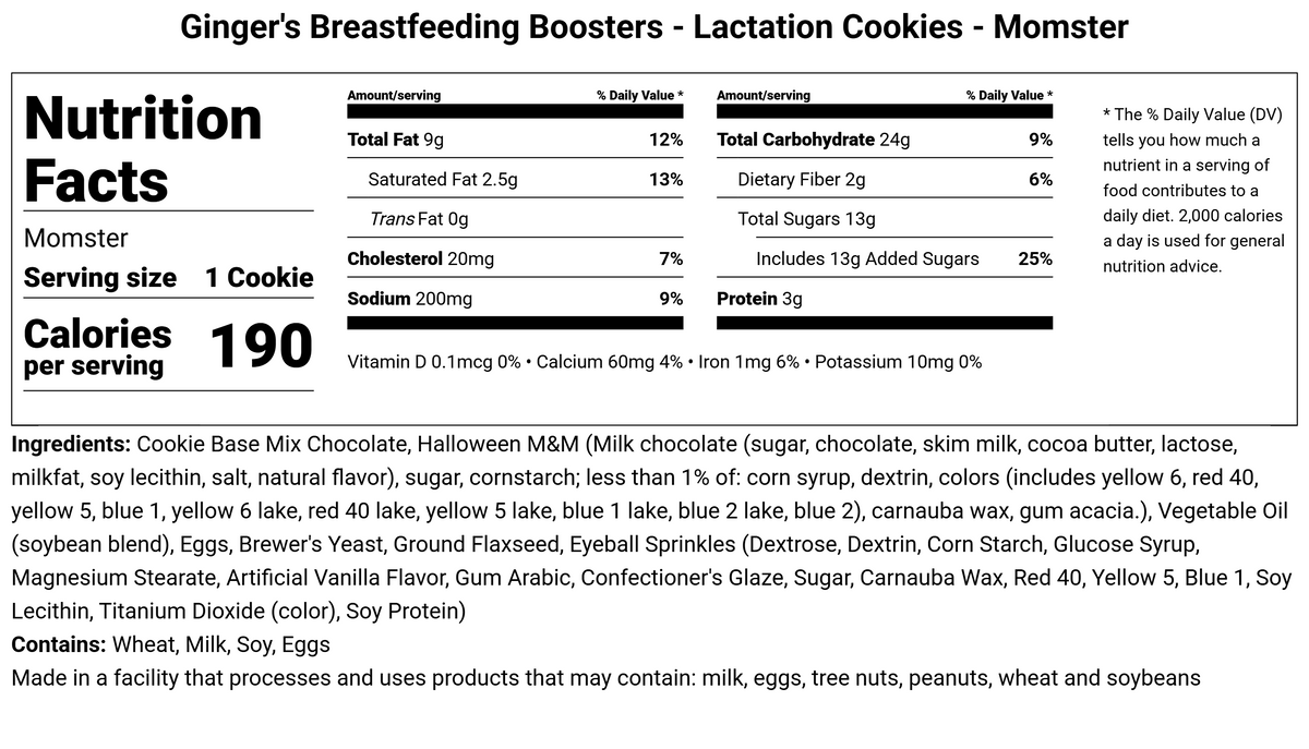 Momster Cookies - Lactation Cookies