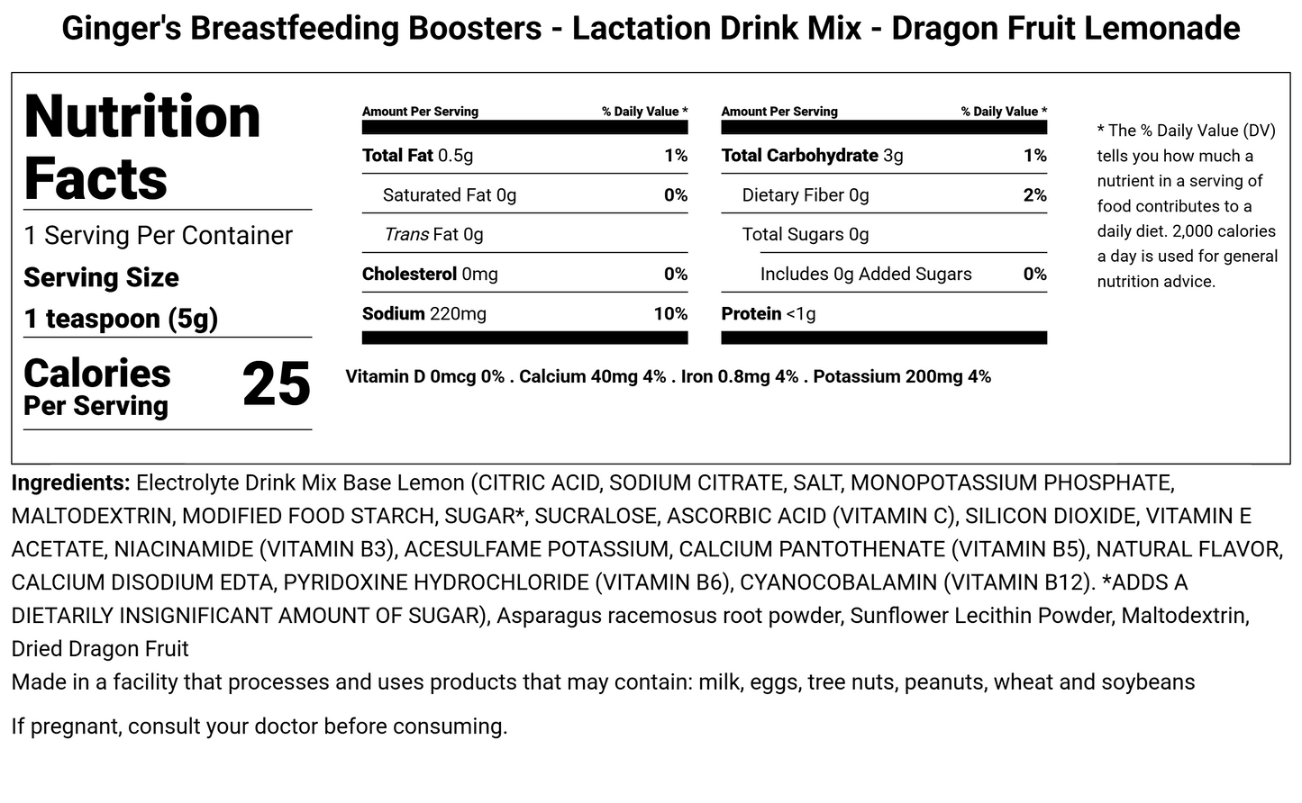 Lactation Hydration - Drink Mixes