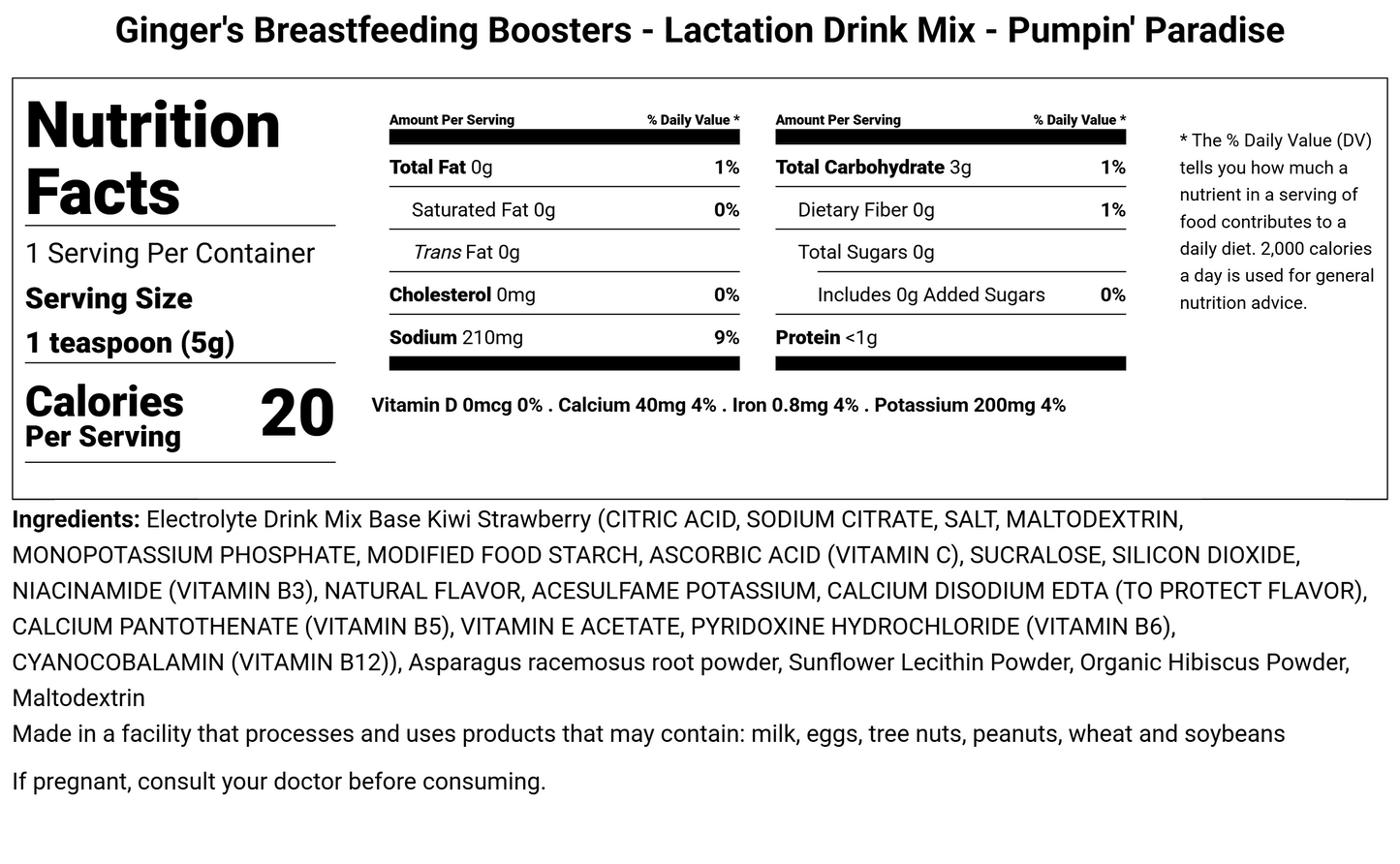 Lactation Hydration - Drink Mixes
