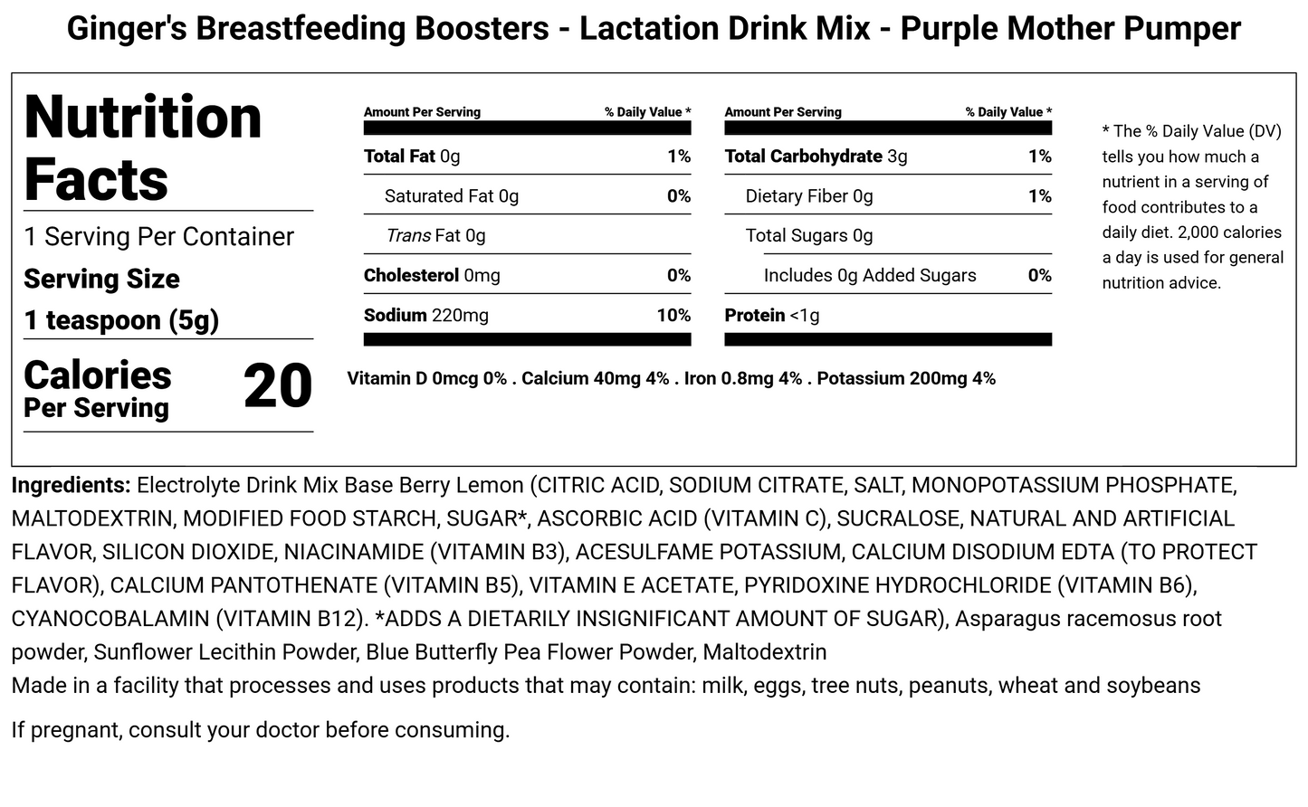 Lactation Hydration - Drink Mixes