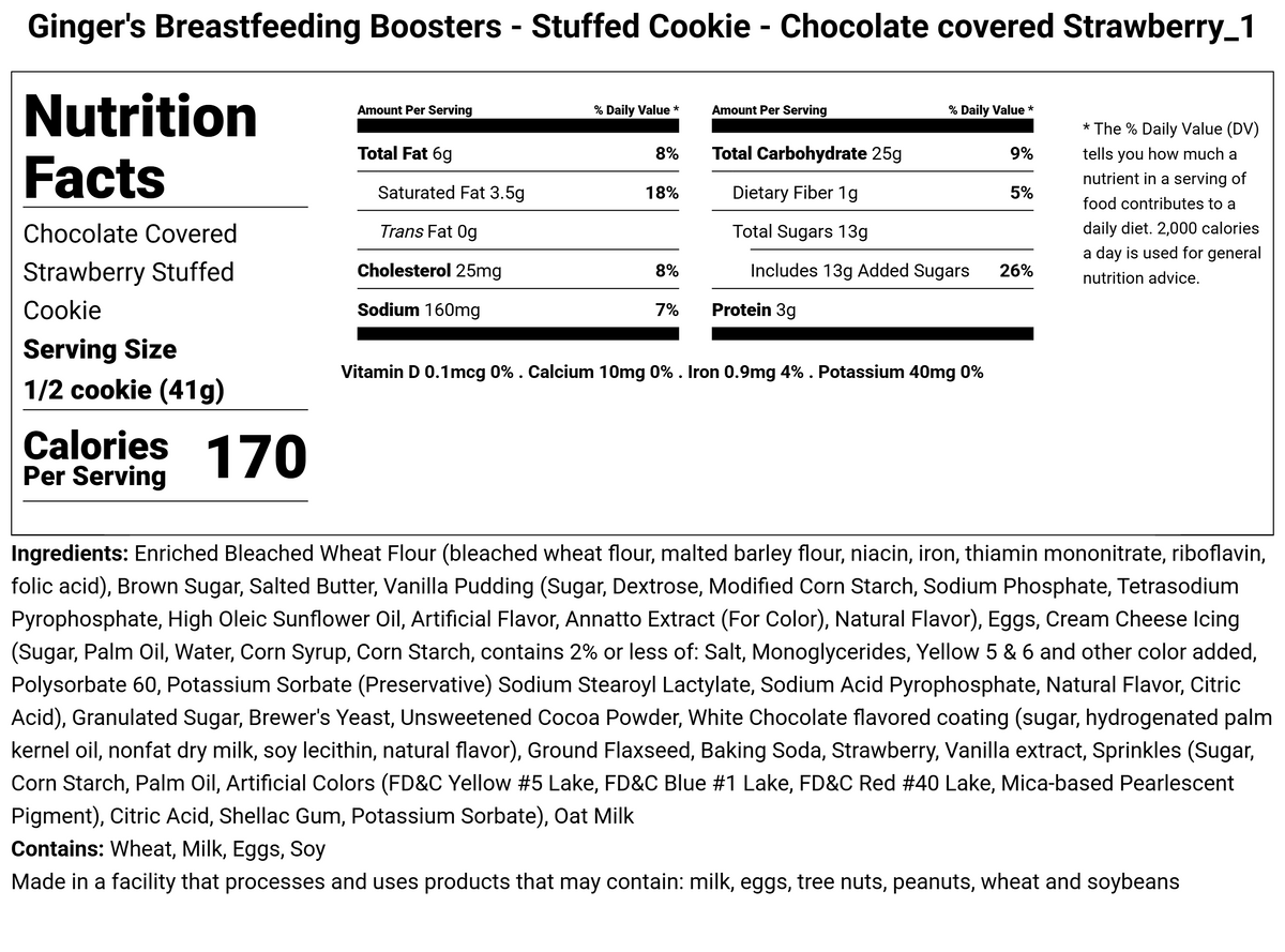 Chocolate covered Strawberry 🍓 Stuffed Lactation Cookies (Available through 10/5)