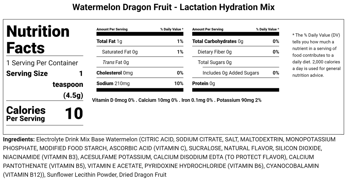 Watermelon Dragon Fruit - Lactation Drink Mix