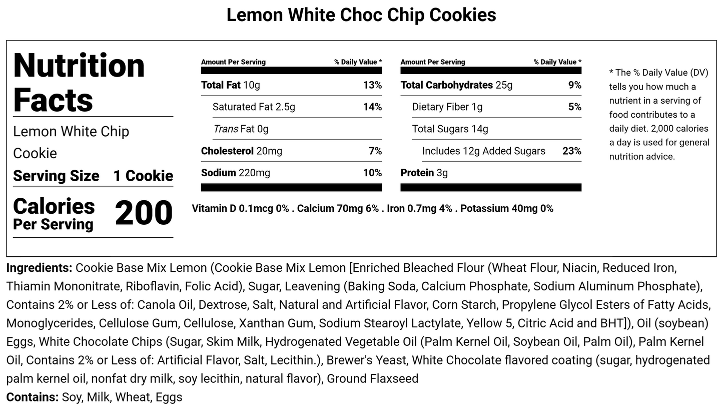 Lemon White Chip - Lactation Cookies