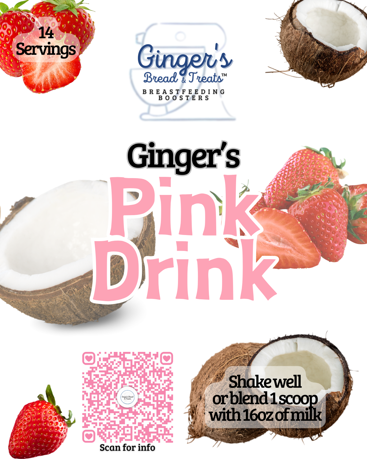 Ginger's Pink Drink - Lactation Drink Mix