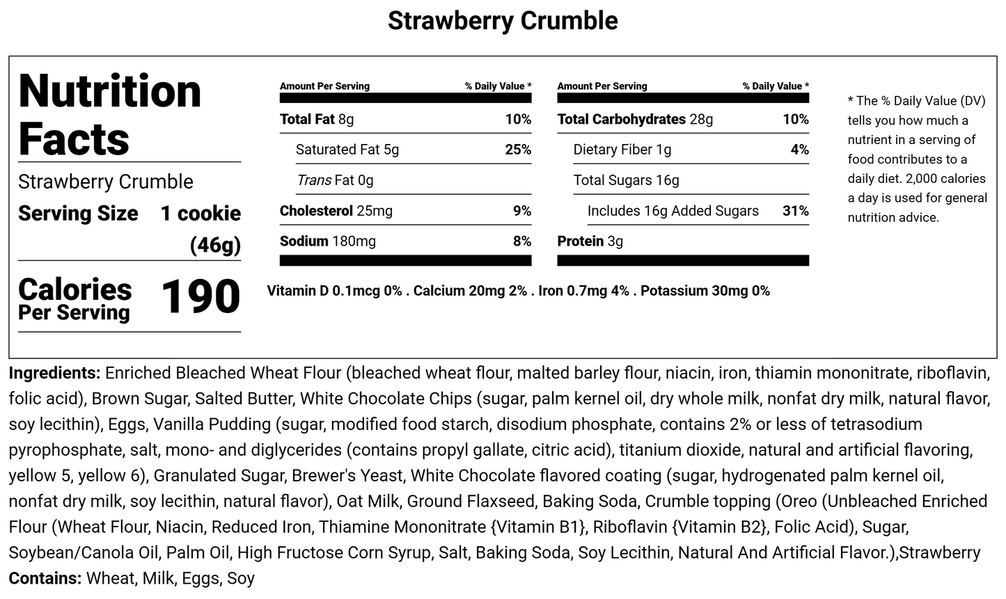 Strawberry Crumble - Lactation Cookies