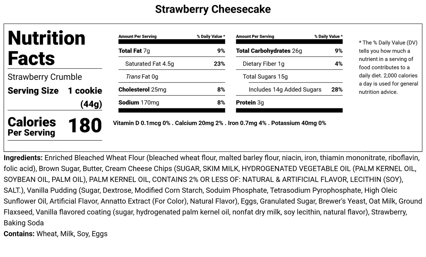 Strawberry Cheesecake - Lactation Cookies