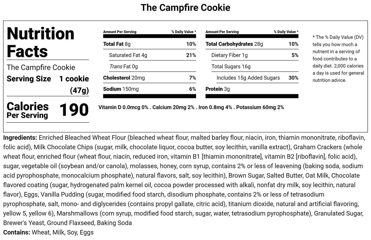 The Campfire Cookie - Lactation Cookies